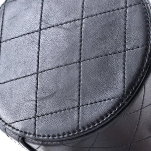 CC Round Vanity Case with Chain Quilted Lambskin Mini