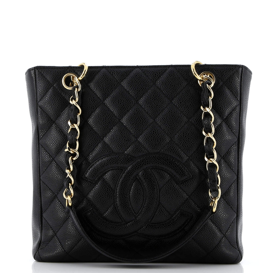 Petite Shopping Tote Quilted Caviar