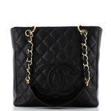 Petite Shopping Tote Quilted Caviar