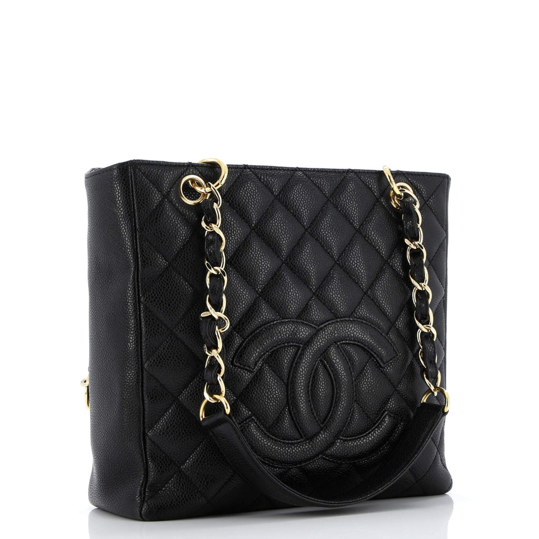 Petite Shopping Tote Quilted Caviar