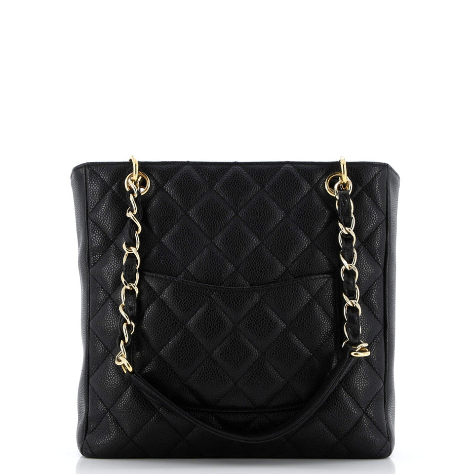 Petite Shopping Tote Quilted Caviar