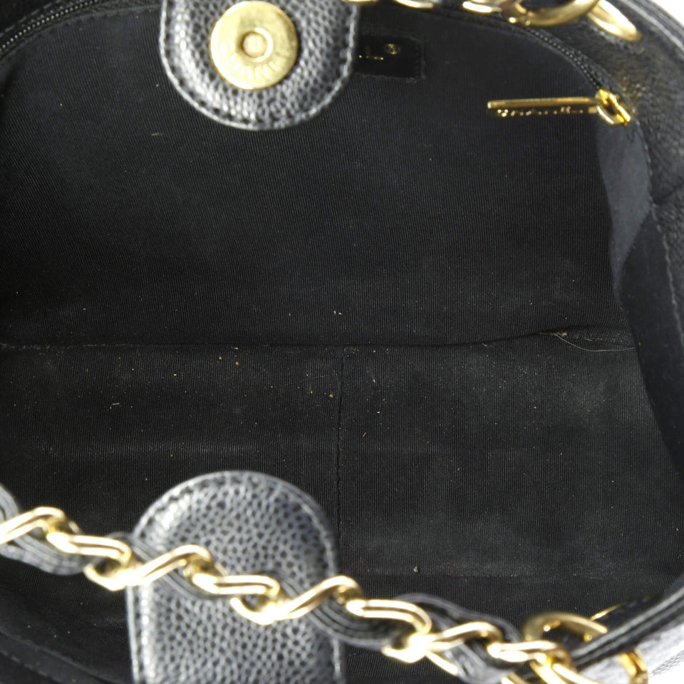 Petite Shopping Tote Quilted Caviar
