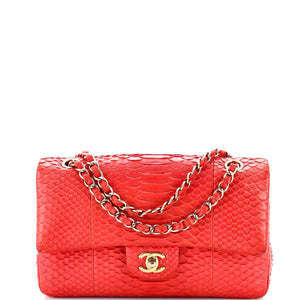 Classic Double Flap Bag Python Medium