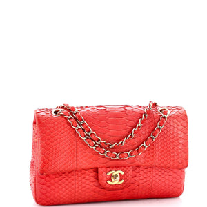 Classic Double Flap Bag Python Medium