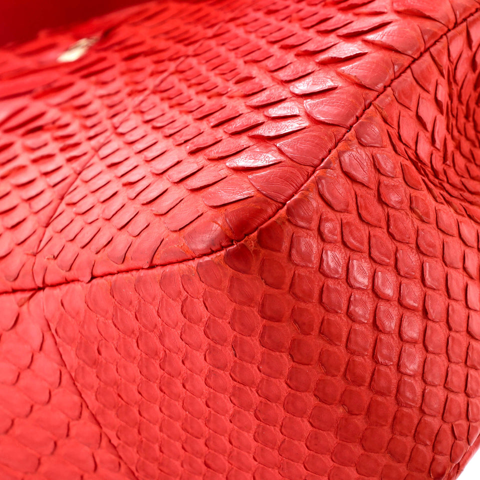 Classic Double Flap Bag Python Medium
