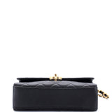 Carry Me Top Handle Flap Bag Quilted Caviar Small
