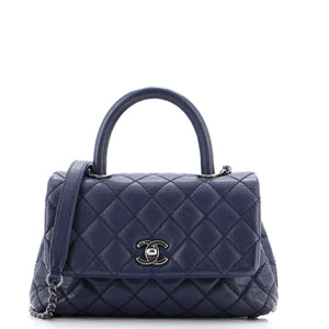 Coco Top Handle Bag Quilted Caviar Mini