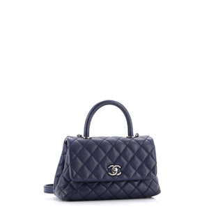 Coco Top Handle Bag Quilted Caviar Mini