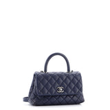 Coco Top Handle Bag Quilted Caviar Mini