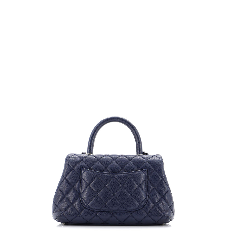 Coco Top Handle Bag Quilted Caviar Mini