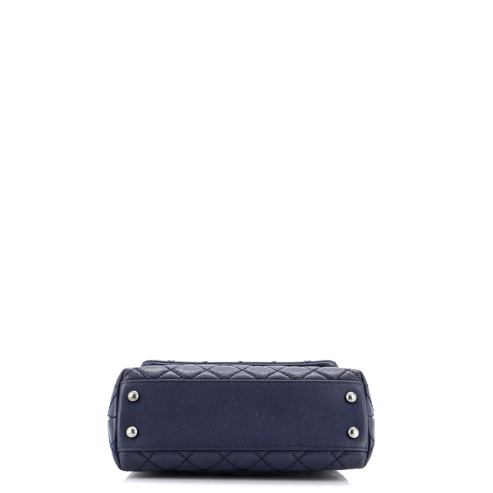 Coco Top Handle Bag Quilted Caviar Mini