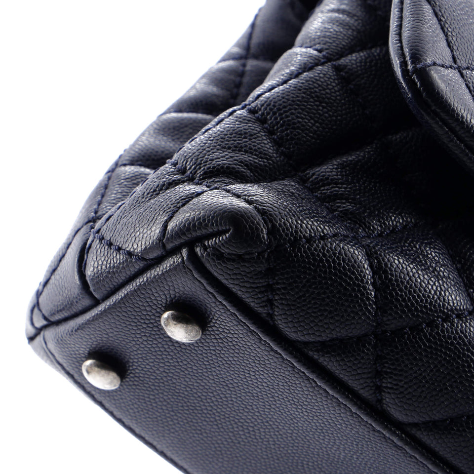 Coco Top Handle Bag Quilted Caviar Mini