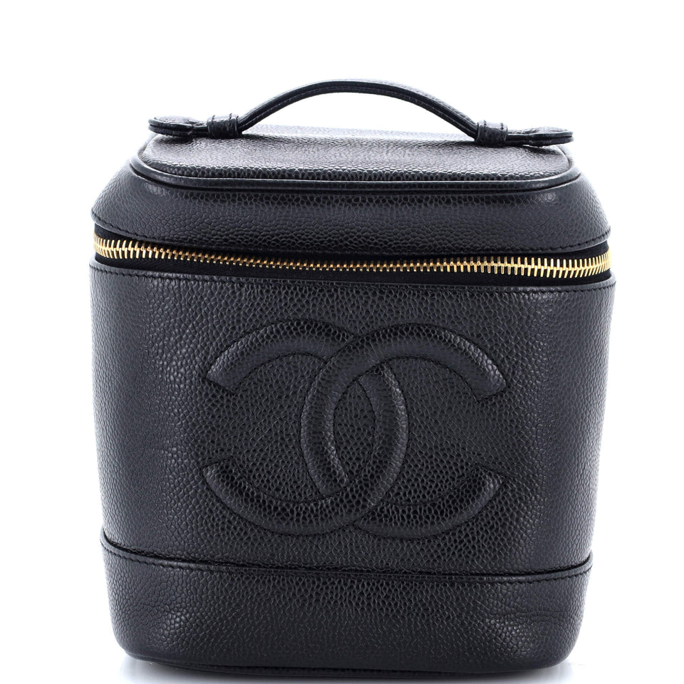 Vintage Timeless Cosmetic Case Caviar Tall