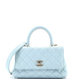 Coco Top Handle Bag Quilted Caviar Mini