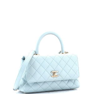 Coco Top Handle Bag Quilted Caviar Mini