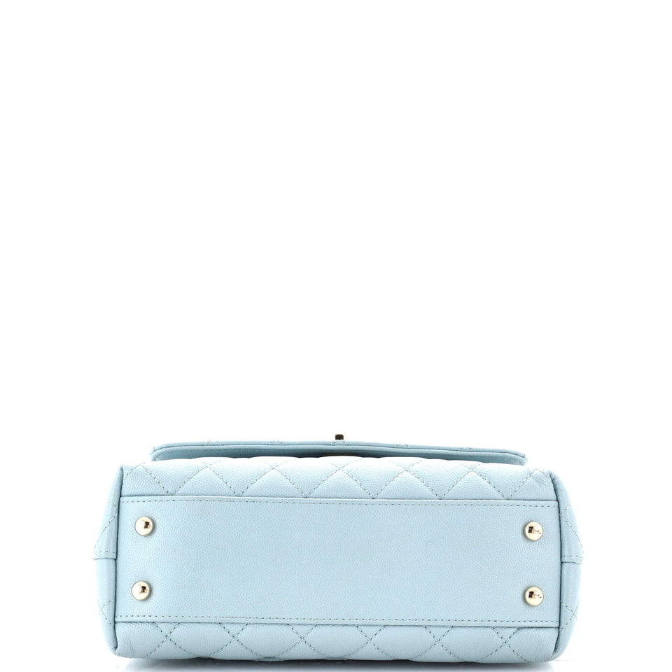 Coco Top Handle Bag Quilted Caviar Mini