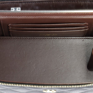 Classic Vanity Case with Chain Quilted Caviar Small