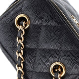 Classic Vanity Case with Chain Quilted Caviar Mini