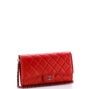 Wallet on Short Chain Quilted Caviar