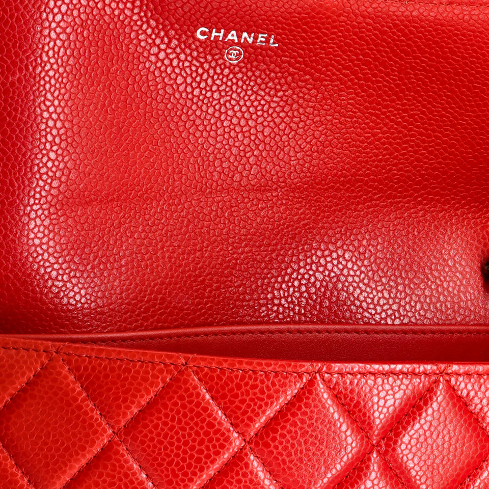 Wallet on Short Chain Quilted Caviar