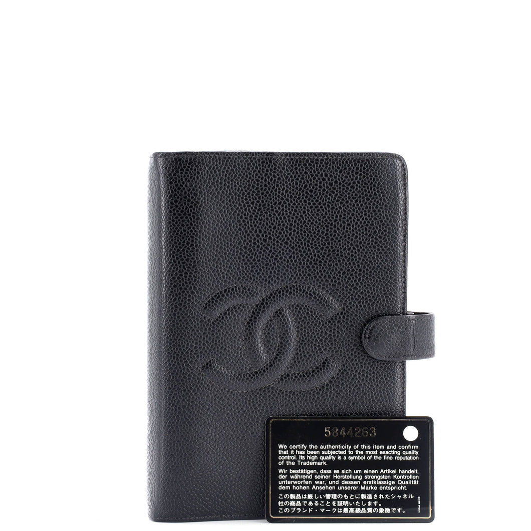 Timeless CC Ring Agenda Cover Caviar Small