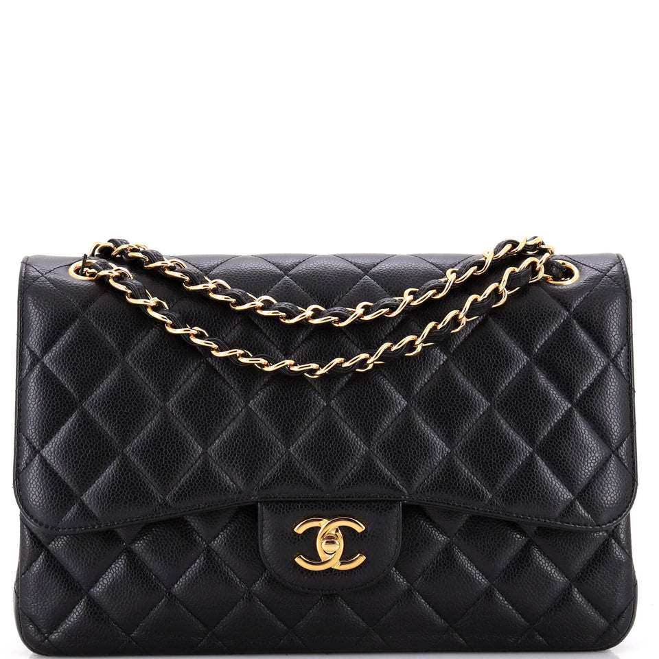 Classic Double Flap Bag Quilted Caviar Jumbo