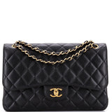 Classic Double Flap Bag Quilted Caviar Jumbo