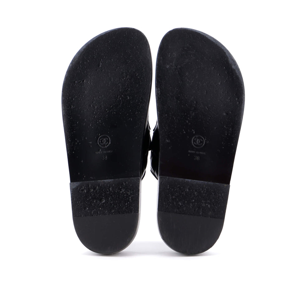 Women's Velcro Open Back Dad Sandals Quilted Leather