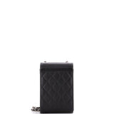 CC Box Flap Phone Holder Crossbody Bag Quilted Caviar
