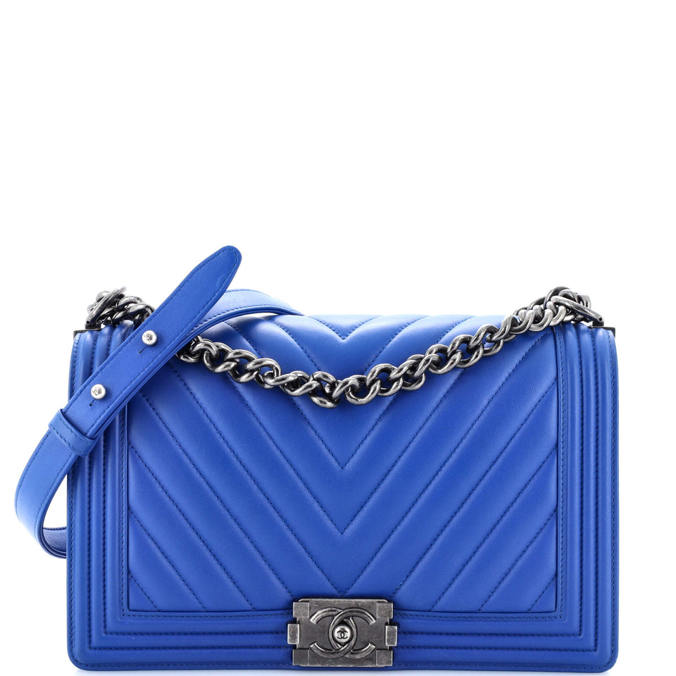 Boy Flap Bag Chevron Calfskin New Medium
