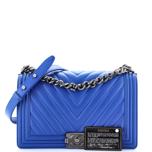 Boy Flap Bag Chevron Calfskin New Medium
