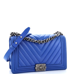 Boy Flap Bag Chevron Calfskin New Medium