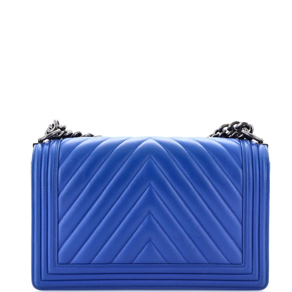 Boy Flap Bag Chevron Calfskin New Medium