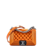 Boy Flap Bag Quilted Patent Small