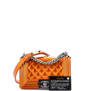 Boy Flap Bag Quilted Patent Small