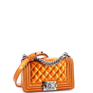 Boy Flap Bag Quilted Patent Small