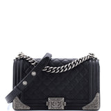 Paris-Dallas Boy Flap Bag Quilted Calfskin with Metal Adornments Old Medium