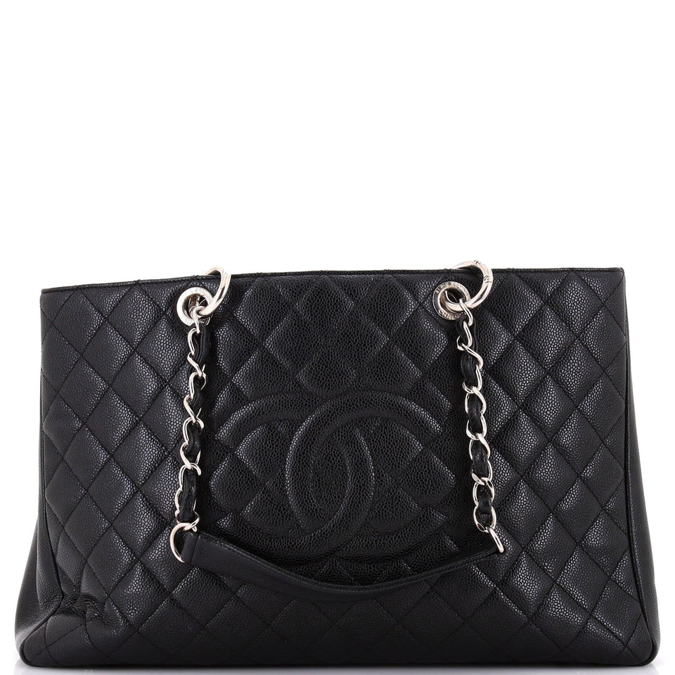 Grand Shopping Tote Quilted Caviar XL