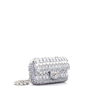Classic Single Flap Bag Quilted Tweed and Ribbon Mini