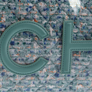 Logo Wristlet Clutch PVC Over Quilted Tweed Large