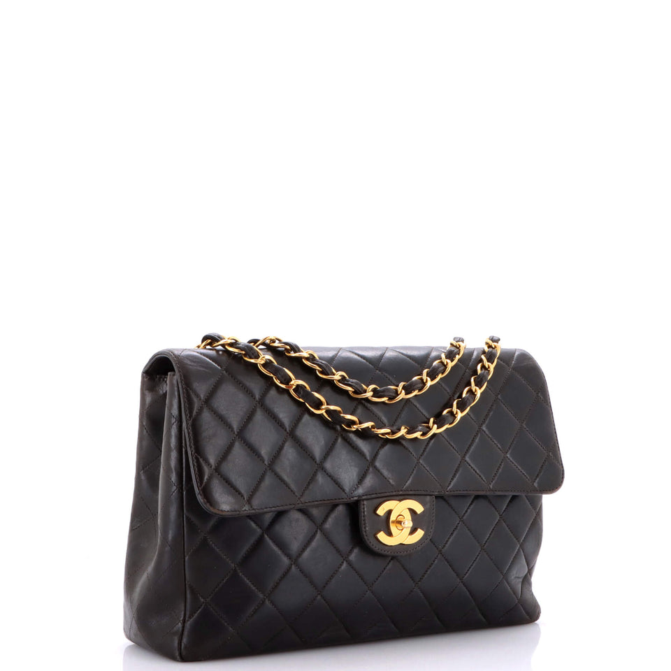 Vintage Classic Single Flap Bag Quilted Lambskin Jumbo