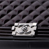 Boy Flap Bag Quilted Patent New Medium