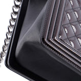 Boy Flap Bag Quilted Patent New Medium