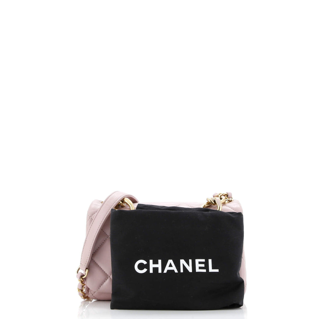 Color Match Flap Bag Quilted Lambskin Mini