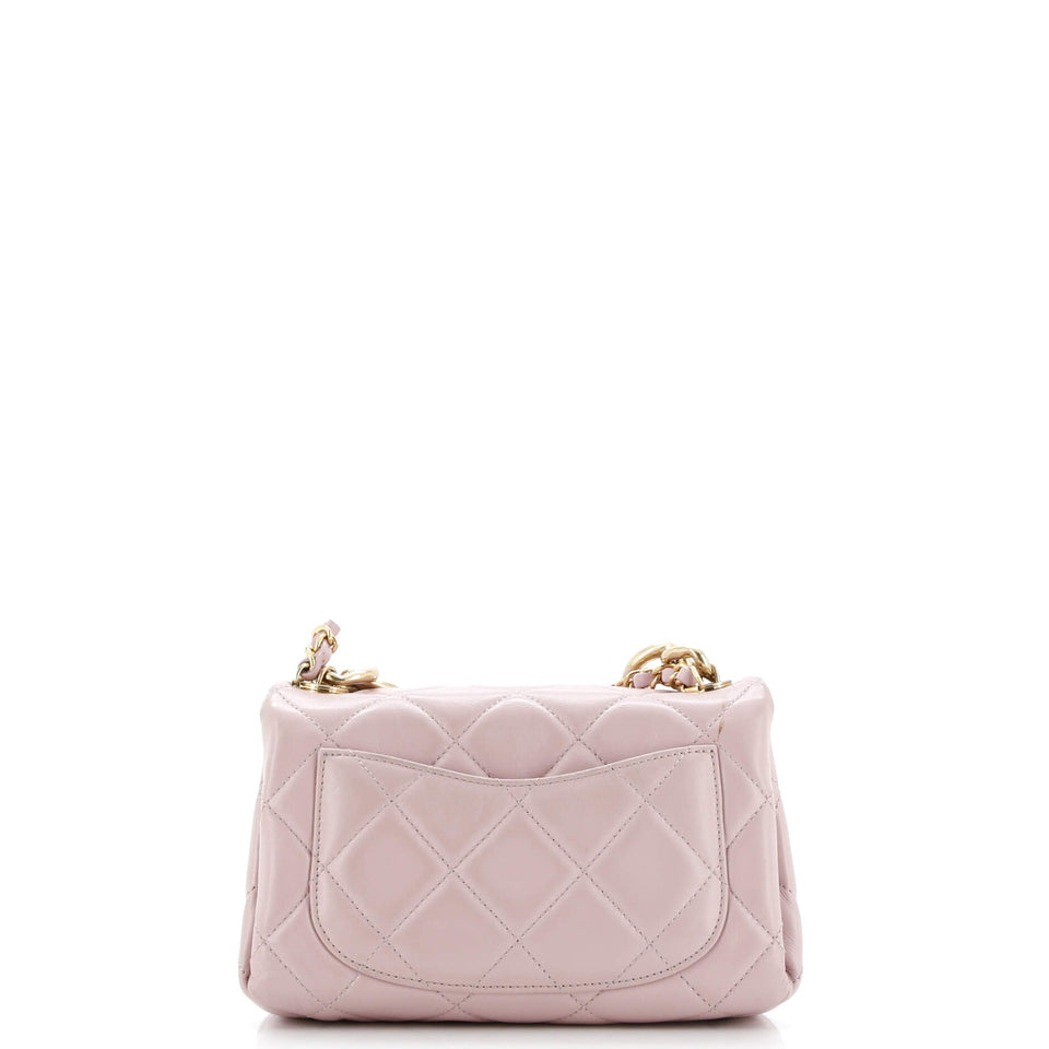 Color Match Flap Bag Quilted Lambskin Mini