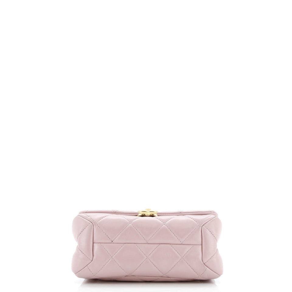 Color Match Flap Bag Quilted Lambskin Mini
