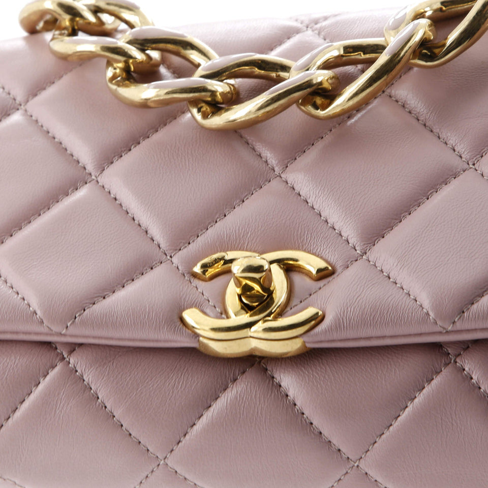 Color Match Flap Bag Quilted Lambskin Mini