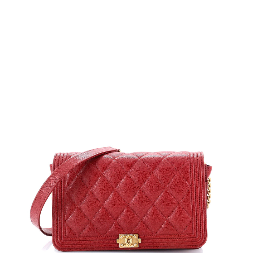 Boy Wallet on Chain Quilted Caviar