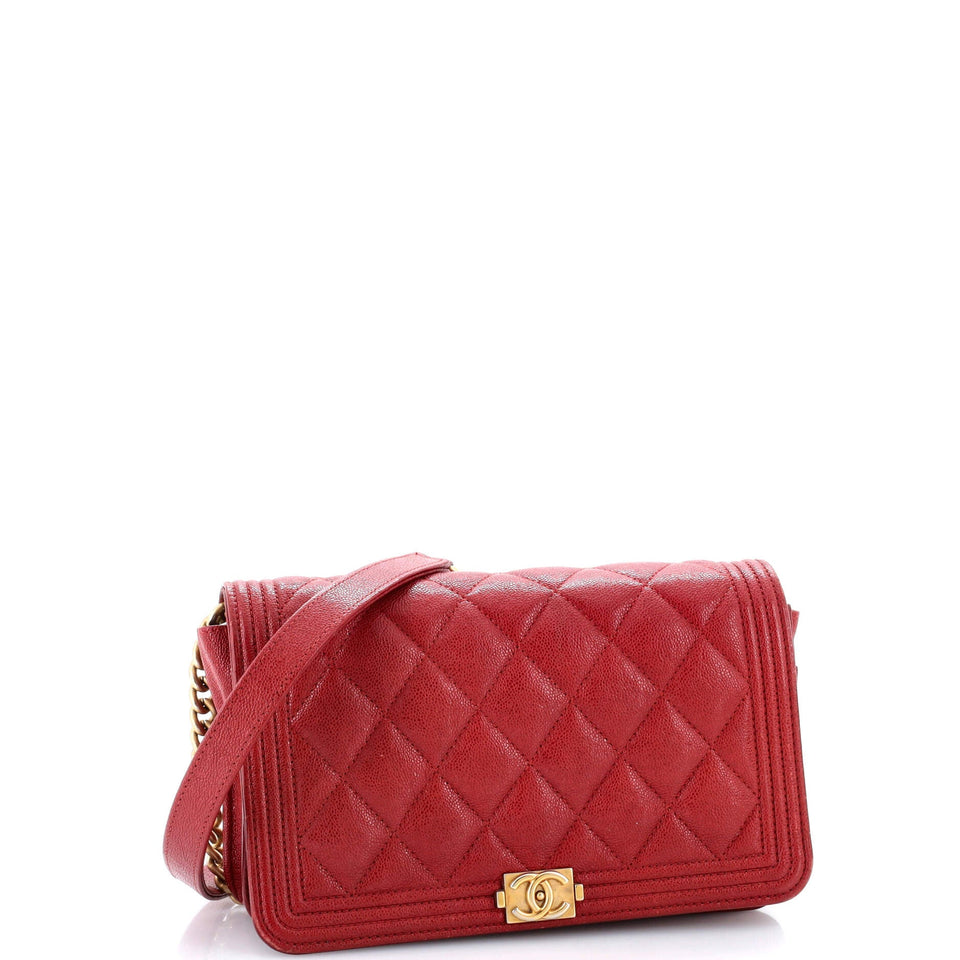 Boy Wallet on Chain Quilted Caviar