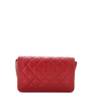 Boy Wallet on Chain Quilted Caviar